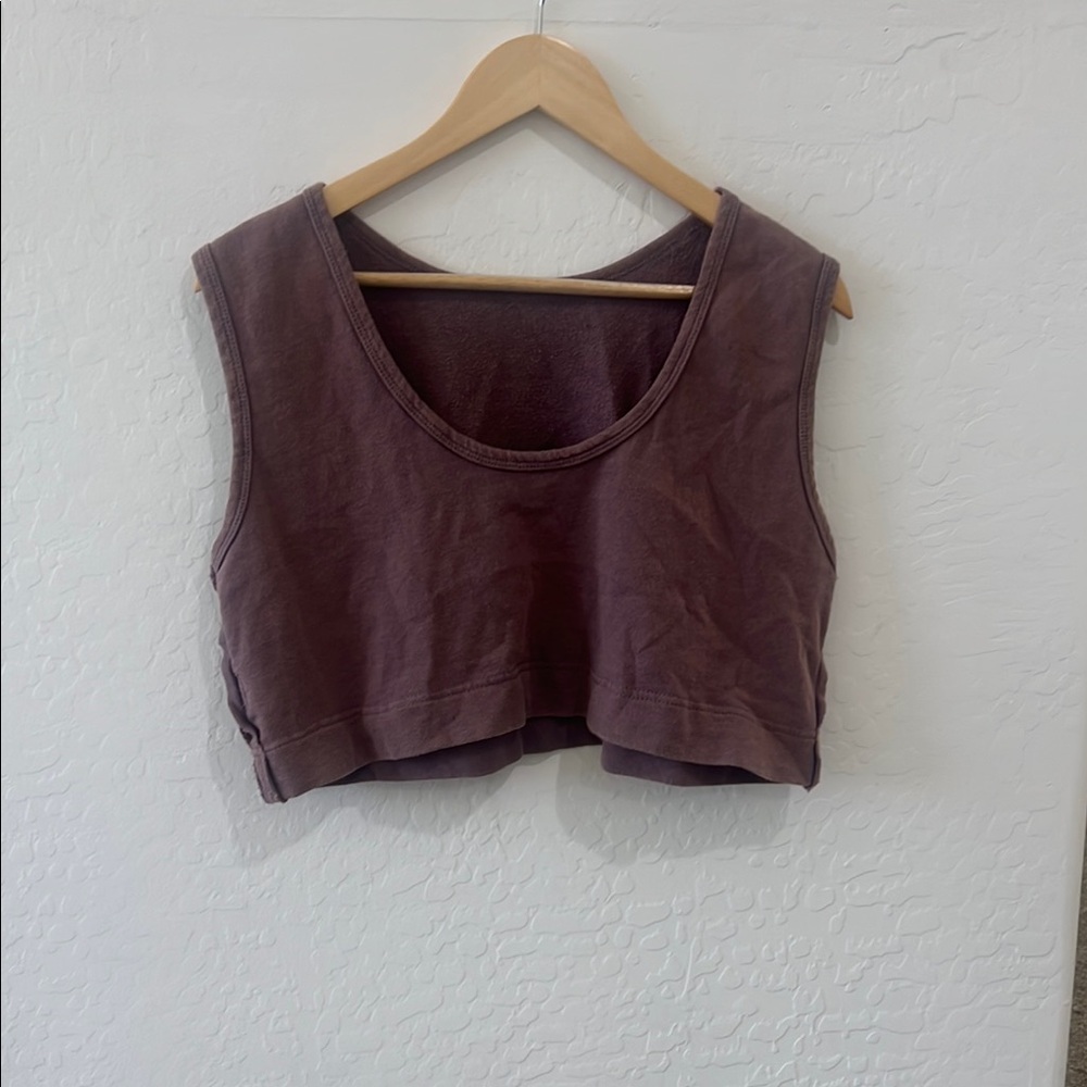SHEIN Brown Sleeveless Crop Tank Top